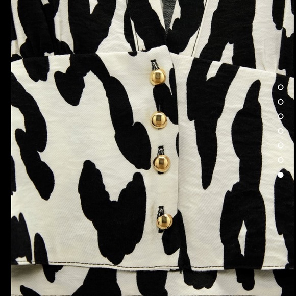 Zara Animal Print Cropped Blouse - Picture 7 of 8